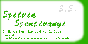 szilvia szentivanyi business card